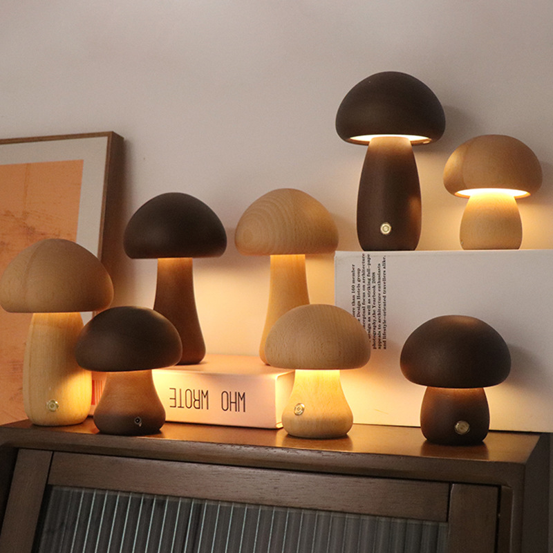Mushroom Glow Lamp, shown in a room