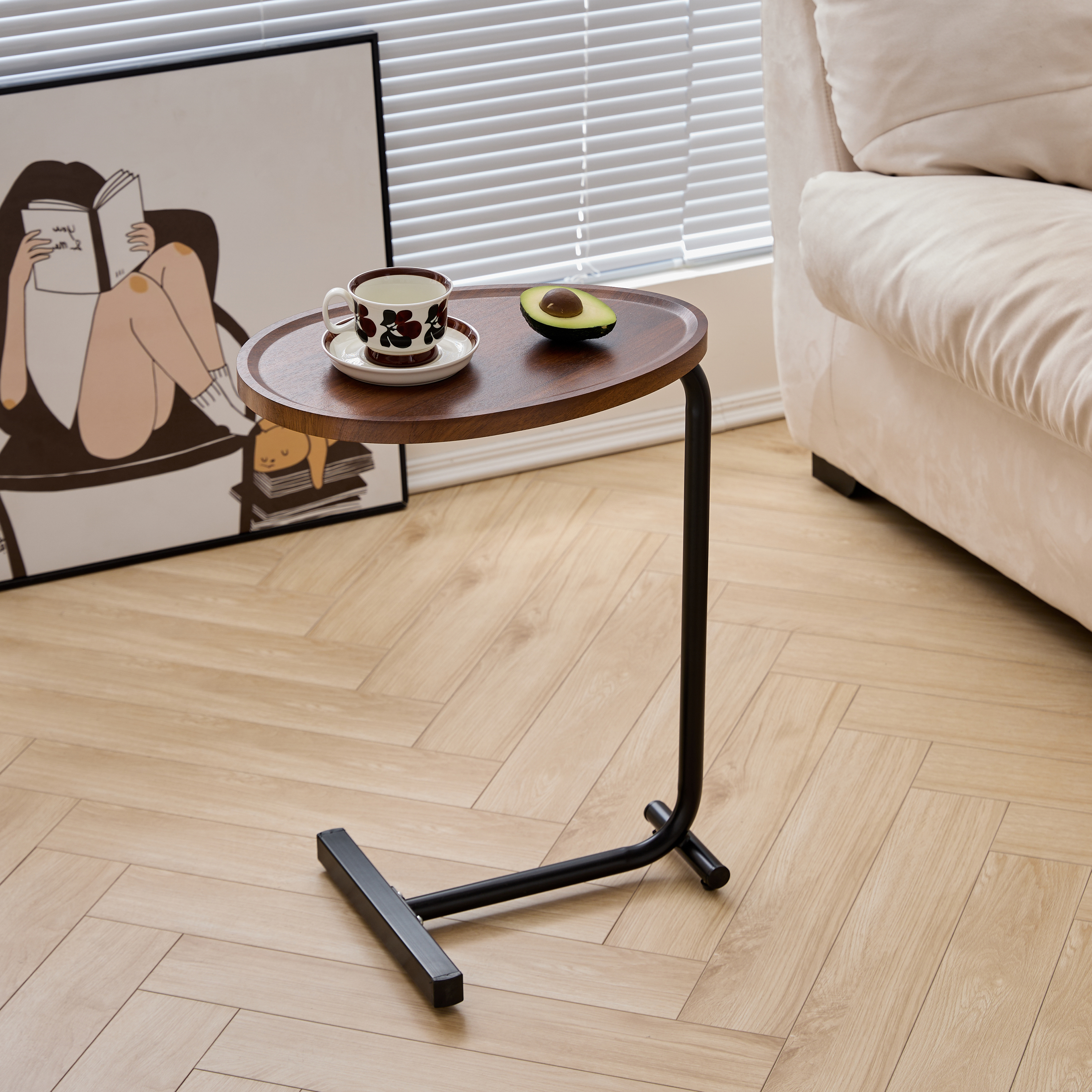 Cove C-Shape Side Table, shown in a room